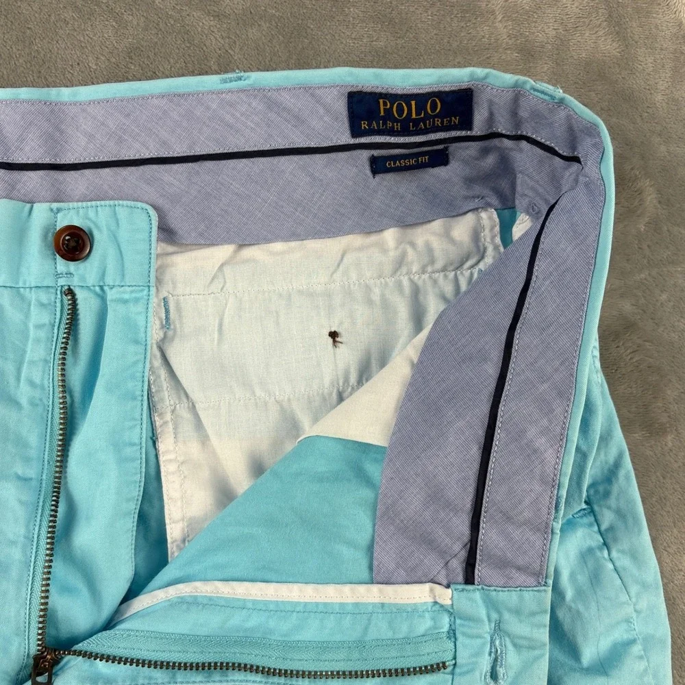 Polo Ralph Lauren Shorts Mens 38 Classic Fit Light Blue Cotton EUC